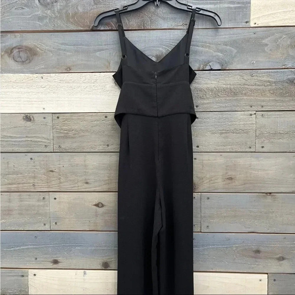 WAYF RIPLEY BLACK CORSET WAIST SLEEVELESS WIDE LEG JUMPSUIT WITH POCKETs SMALL - Picture 4 of 10